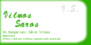 vilmos saros business card